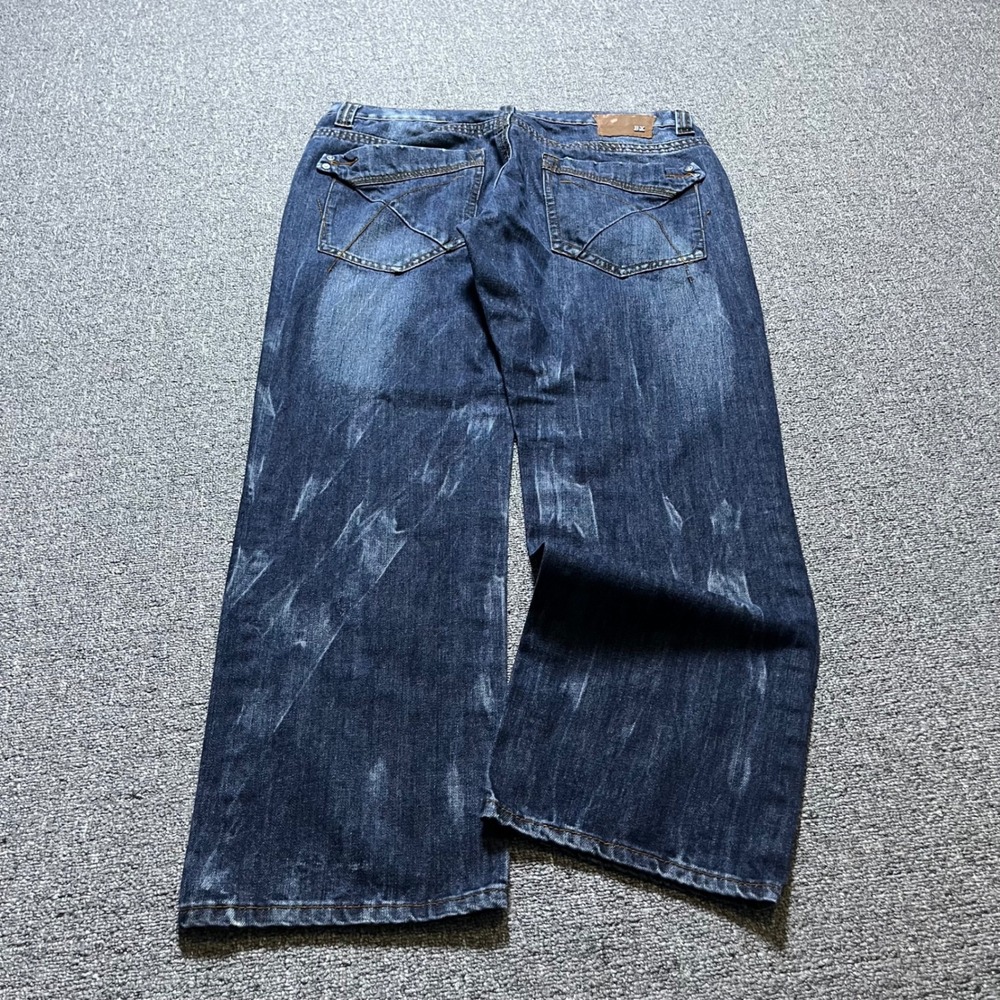 Brooklyn Xpress Baggy Jeans 36x30 Blue Heavy Wash Y2K Skater Streetwear Denim